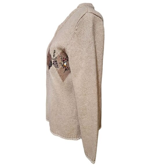 Croft & Barrow Woodsy Full Zip Winter Cardigan with a Touch of Silk, Size Small - Picture 5 of 7